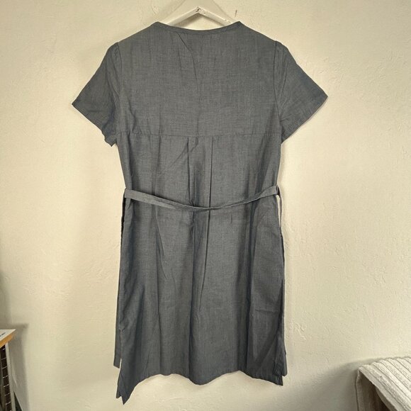 Nau Womens Short Sleeve Button-Up Twisted Shirt Dress Space Gray 6 UPF 30 New - Picture 2 of 11